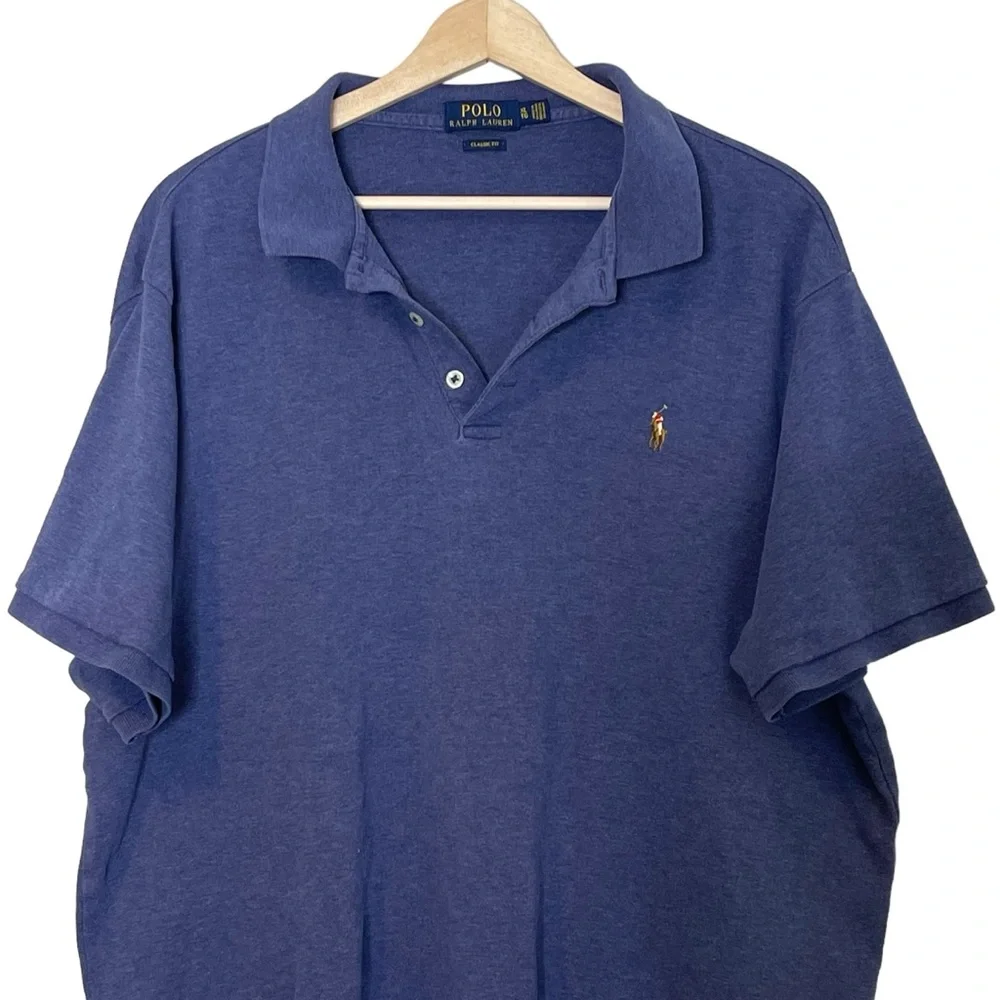 Polo Ralph Lauren Mens Classic Polo Shirt Size XL Short Sleeve Soft Knit Blue
